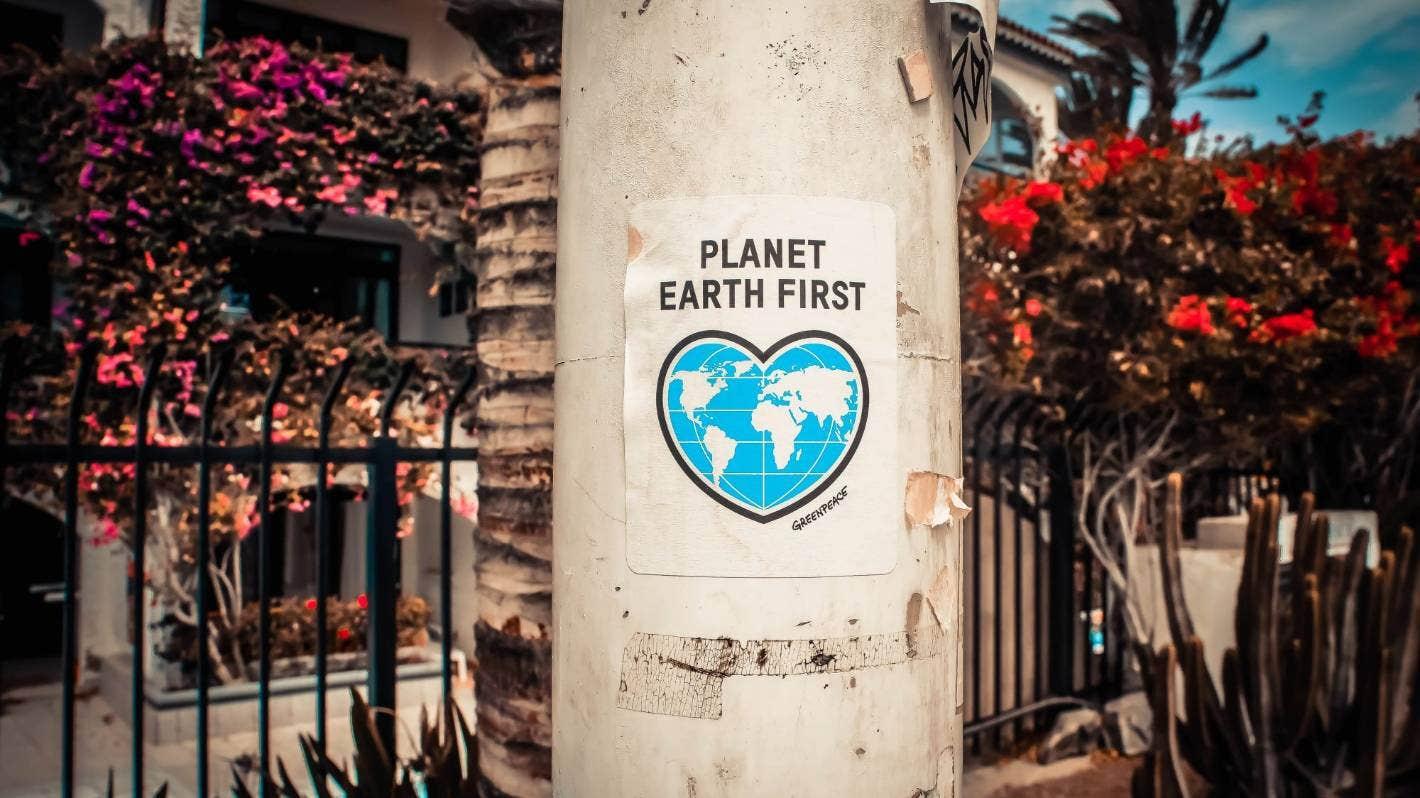 Photo of a brochure referring to 'Planet Earth First'